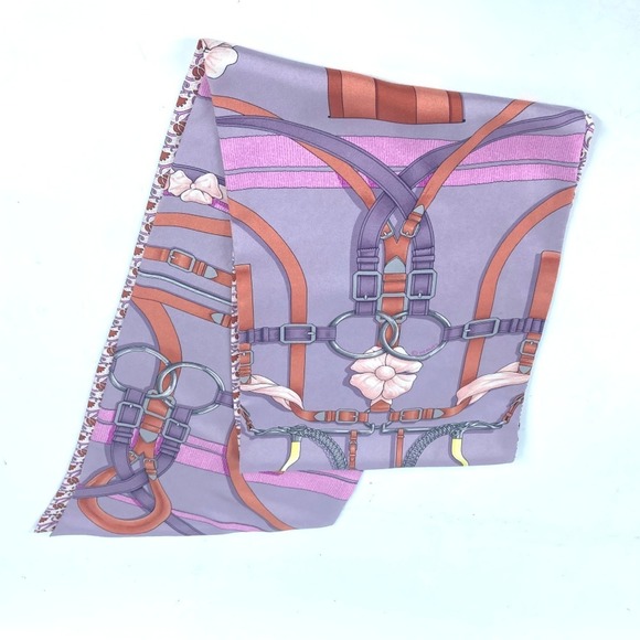 HERMES Maxi Twilly Scarf Silk Multicolor Accessory - Picture 5 of 11